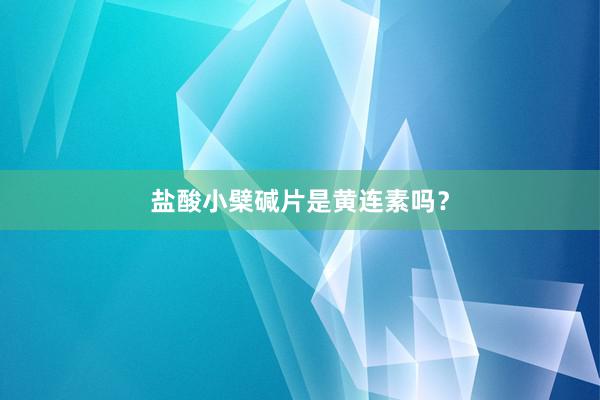 盐酸小檗碱片是黄连素吗？